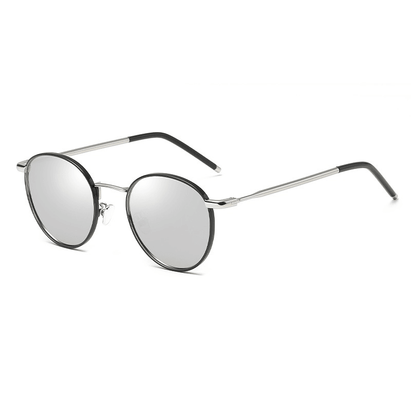 women's round frame retro polarized sunglasses, view 5 - MRSLM