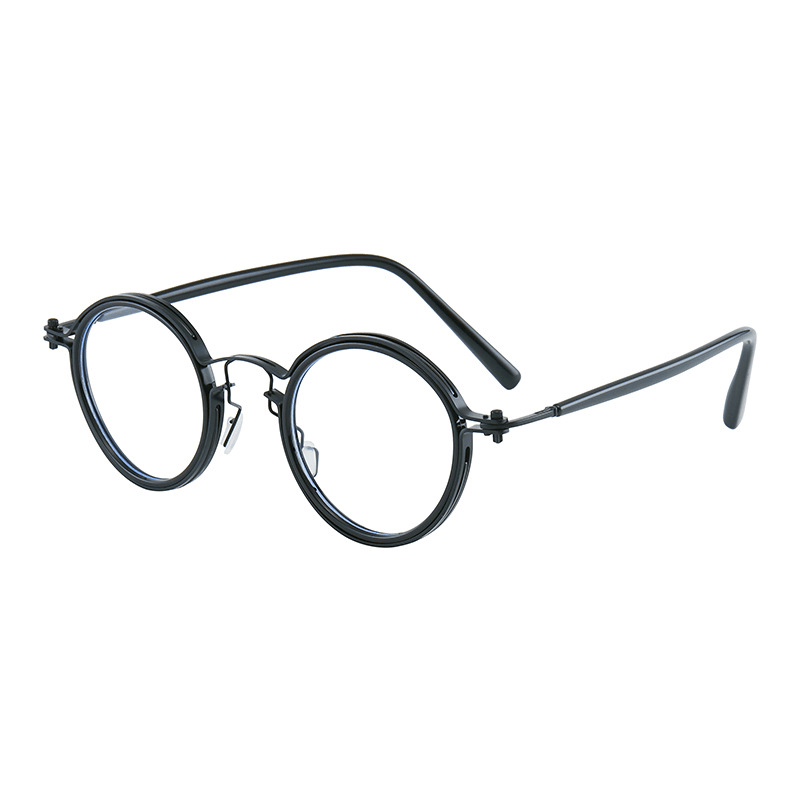 Retro round blue light filtering glasses, view 3 - MRSLM