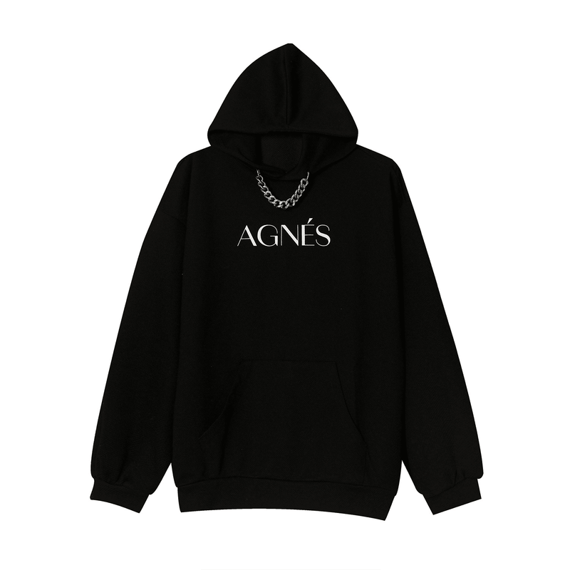 Korean Style Loose Chain Design Sense Wild Letter Couple Hooded Sweater - MRSLM