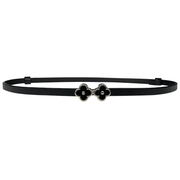 women's cowhide belt with flower buckle, view 5 - MRSLM