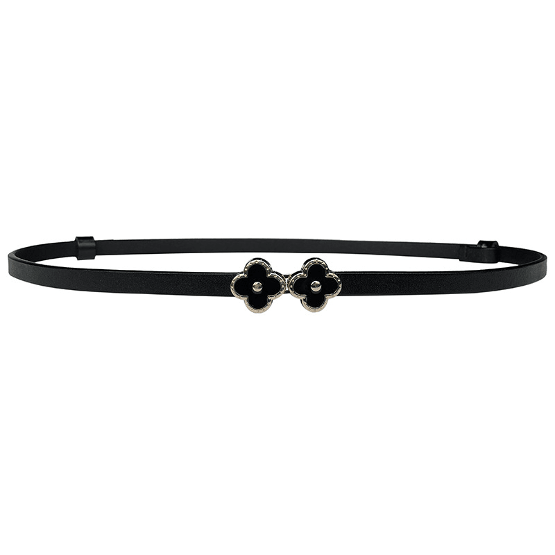 women's cowhide belt with flower buckle, view 5 - MRSLM
