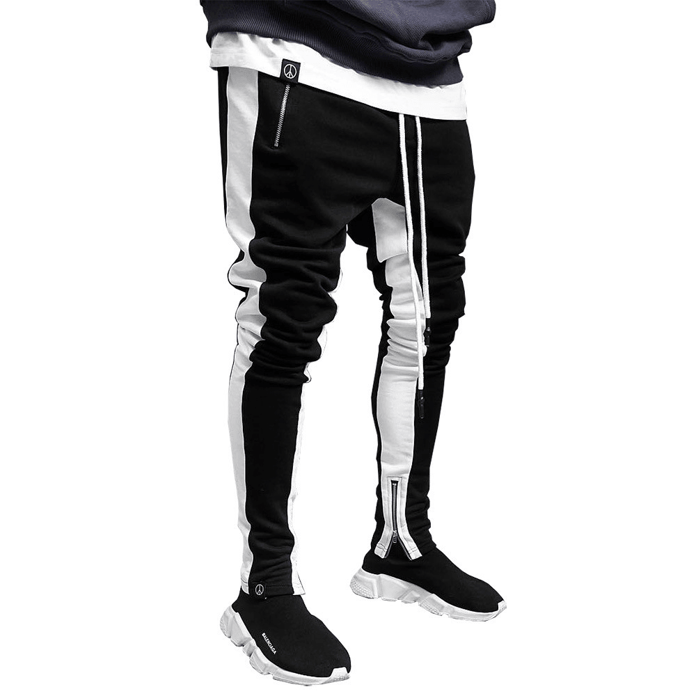 Men's Strappy Trousers Zippered Sports Trousers