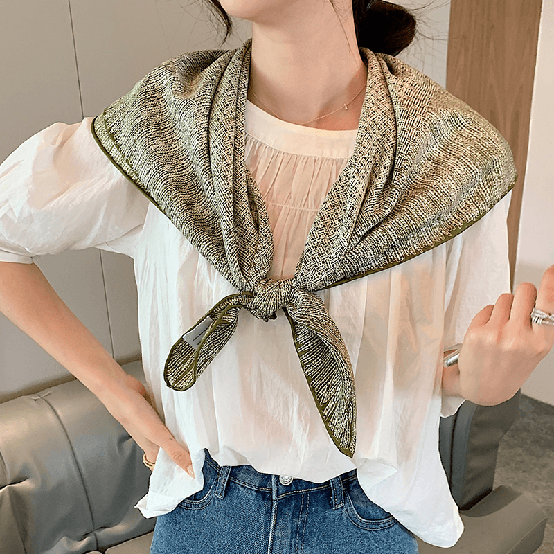 retro geometric large square scarf - MRSLM