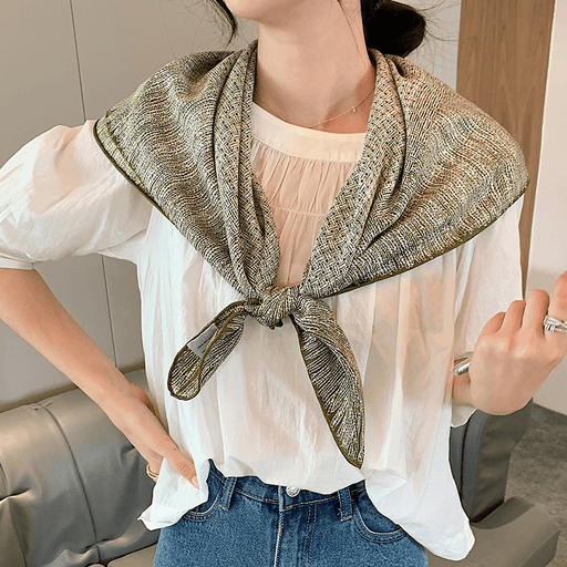 retro geometric large square scarf - MRSLM