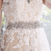 rhinestone bridal belt with bow, view 15 - MRSLM