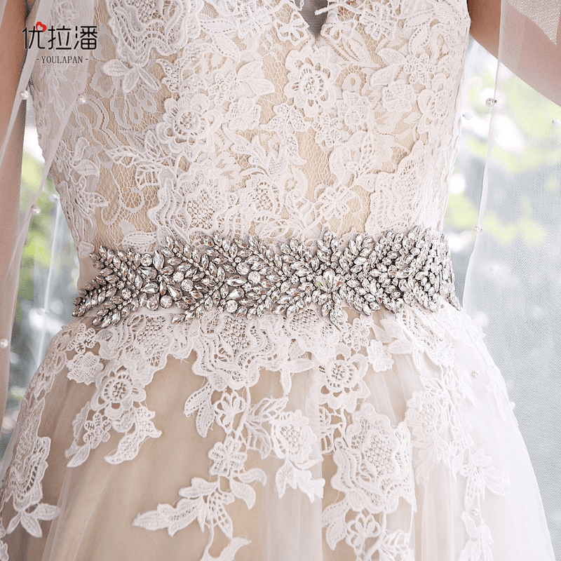 rhinestone bridal belt with bow, view 15 - MRSLM