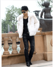 men's faux fur jacket, view 4 - MRSLM