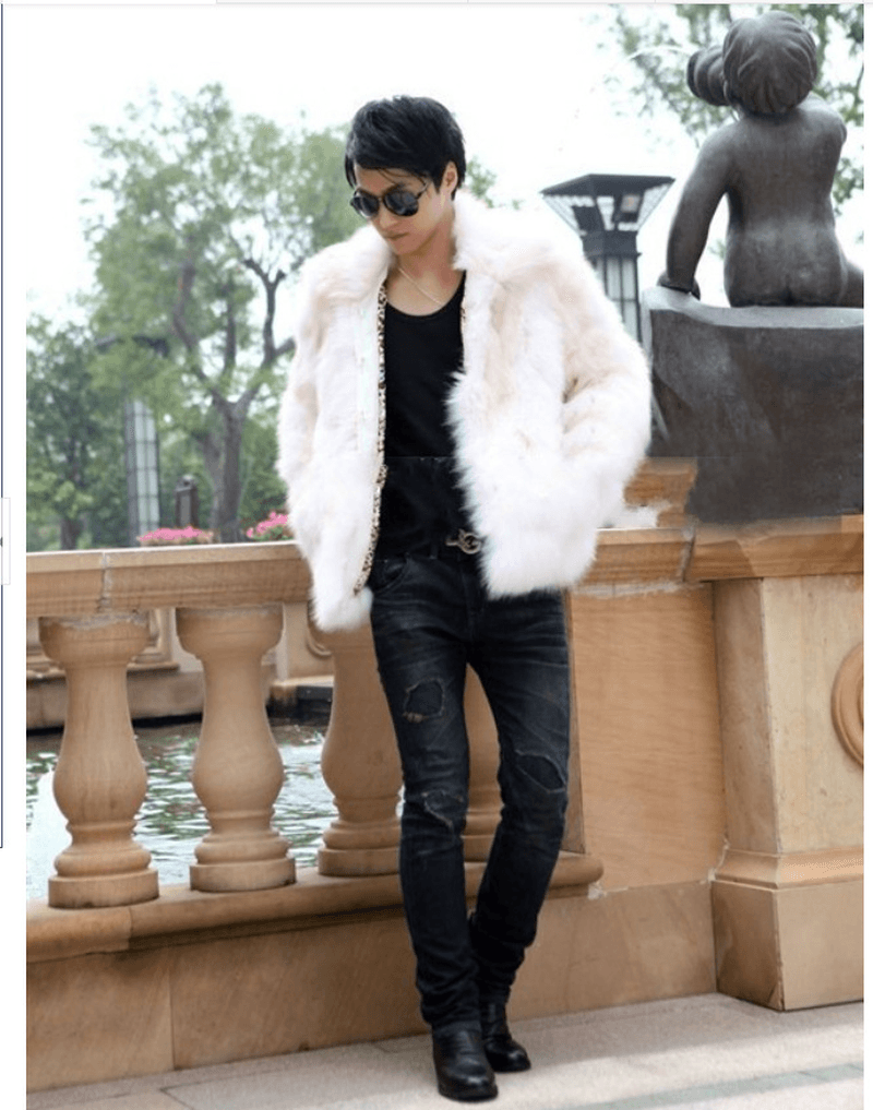 men's faux fur jacket, view 4 - MRSLM