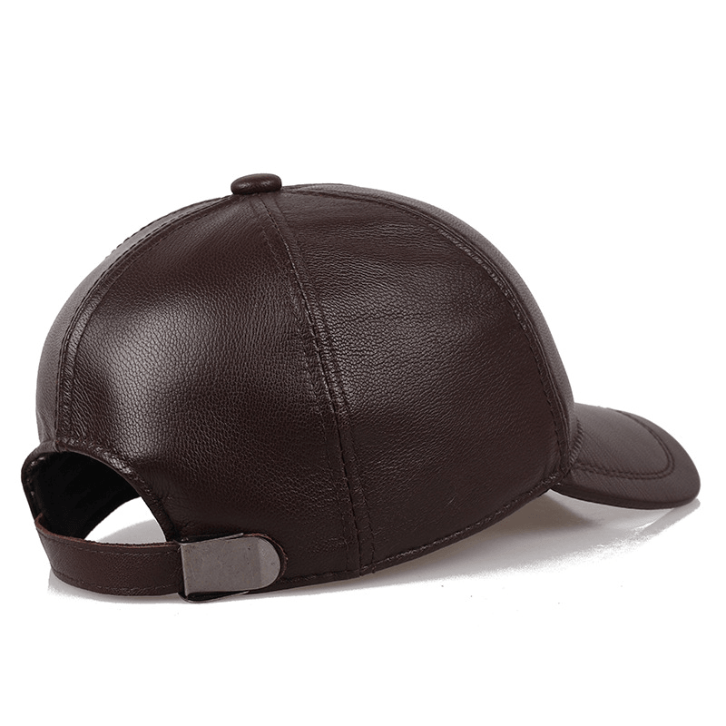 genuine leather baseball cap, view 3 - MRSLM
