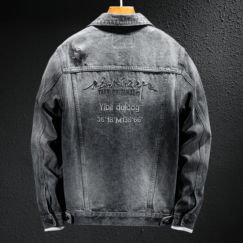 thick casual denim jacket, view 3 - MRSLM