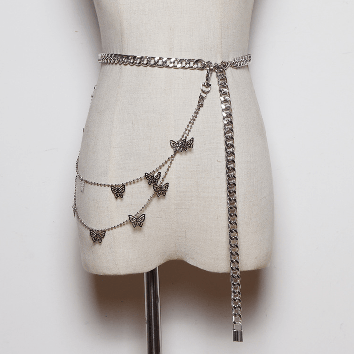 Belt Chain Butterfly Decoration Punk Waist Chain Pants Chain - MRSLM