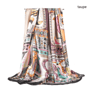 satin long scarf with letter print, view 7 - MRSLM