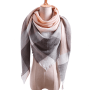 imitation cashmere triangle scarf with grid print - MRSLM