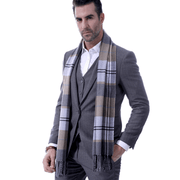 men's extra long grid scarf - MRSLM