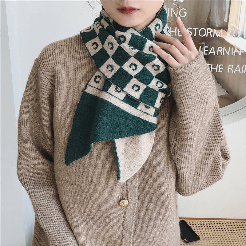 letter knit warm scarf, view 8 - MRSLM