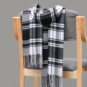 plaid imitation cashmere tassel scarf, view 4 - MRSLM