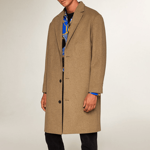 men's long woolen blend jacket - MRSLM