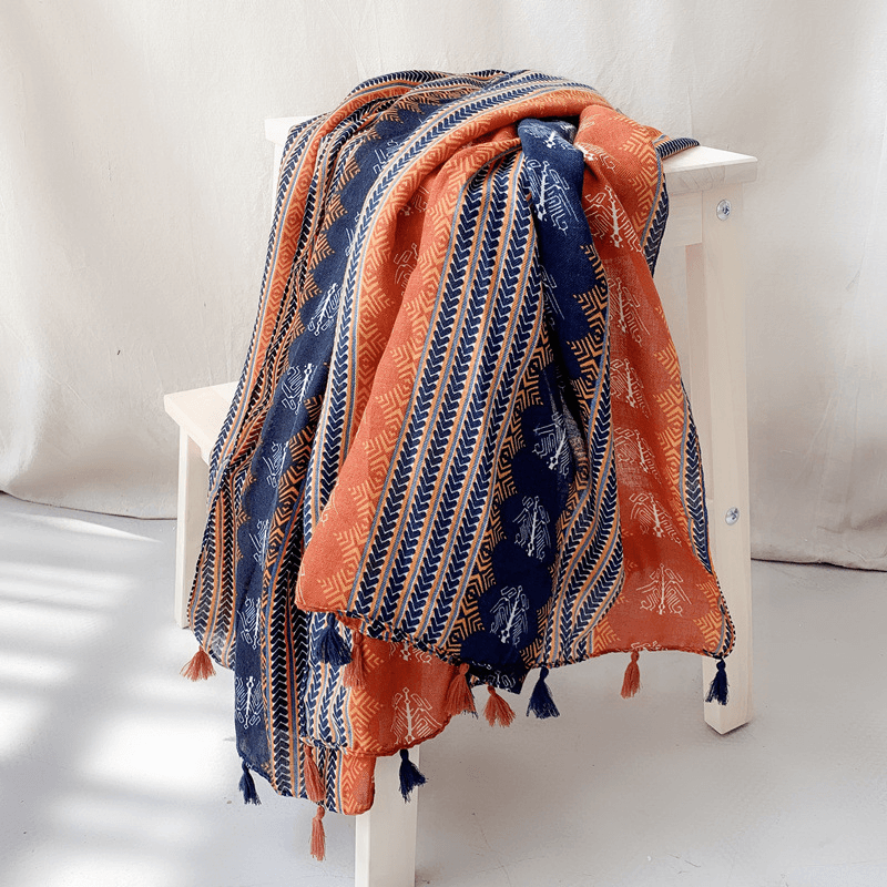 Ethnic style oversized scarf, view 7 - MRSLM