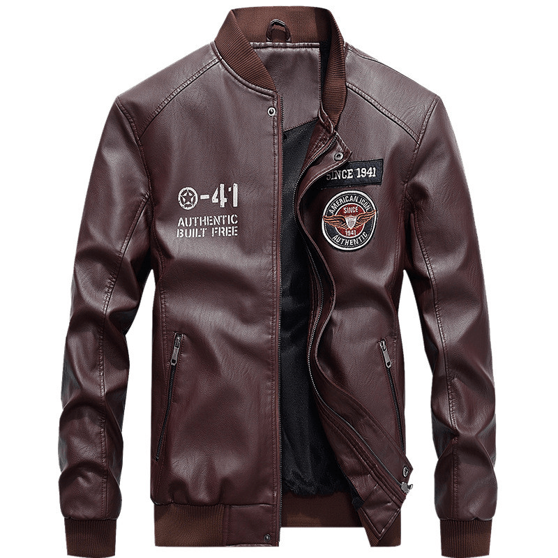men's pu leather baseball jacket - MRSLM