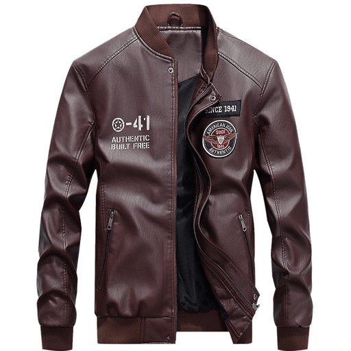 men's pu leather baseball jacket - MRSLM