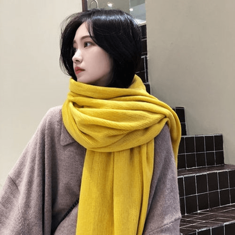 Women's thick knit striped winter scarf, view 12 - MRSLM