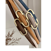 Women's thin pigskin belt, view 19 - MRSLM