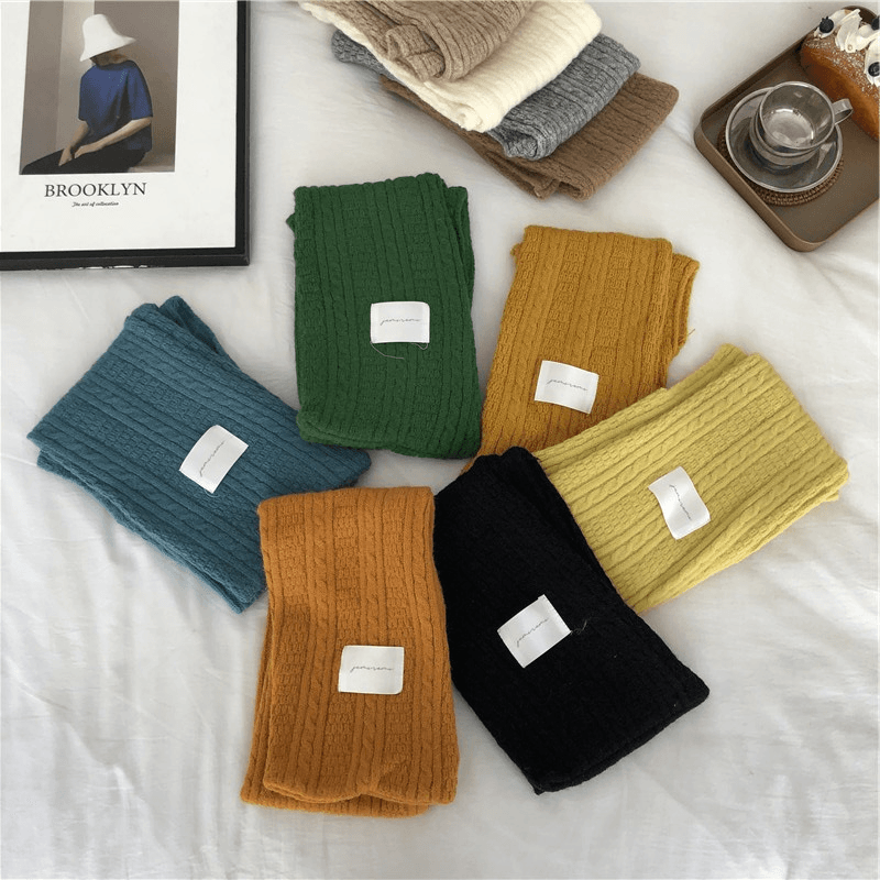 pure color knitted warm scarf, view 5 - MRSLM