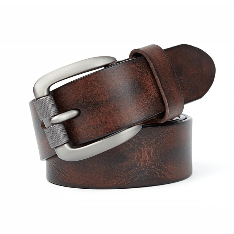 vegetable tanned cowhide pin buckle belt, view 4 - MRSLM