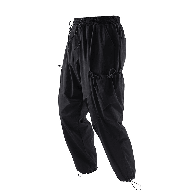 All-Match Casual Big Pocket Drawstring Tooling Trousers