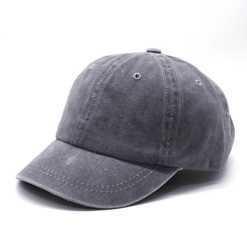 Short brim washed cotton baseball cap, view 2 - MRSLM