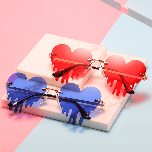 women's rimless love heart sunglasses - MRSLM