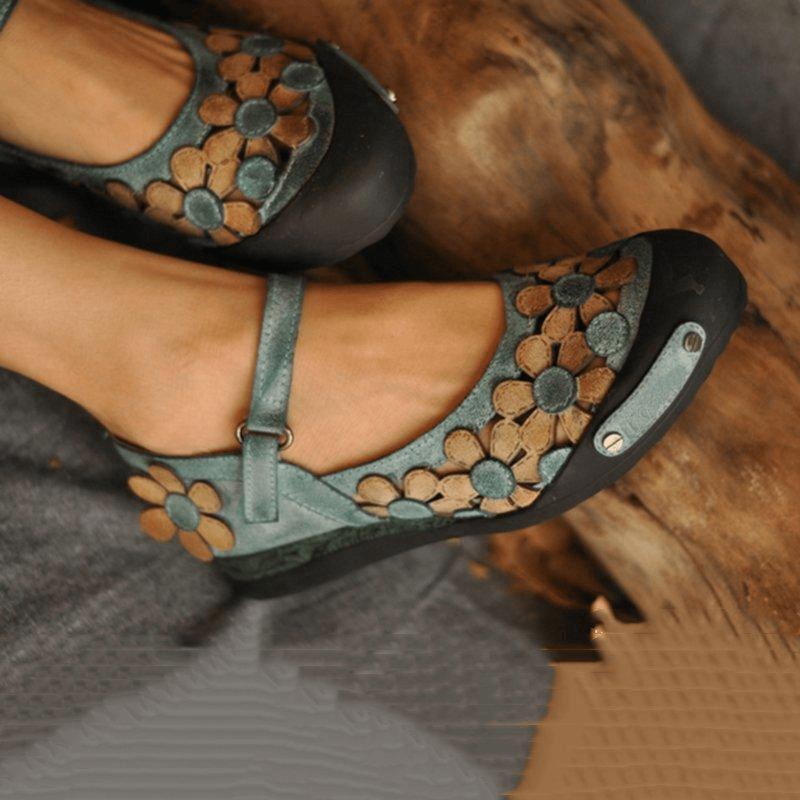 Women Casual Flower Loafers Soft Flats Shoes - MRSLM