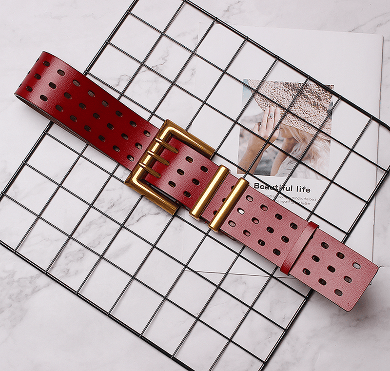 women's solid color wide belt, view 5 - MRSLM