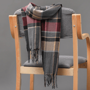 plaid imitation cashmere tassel scarf, view 26 - MRSLM