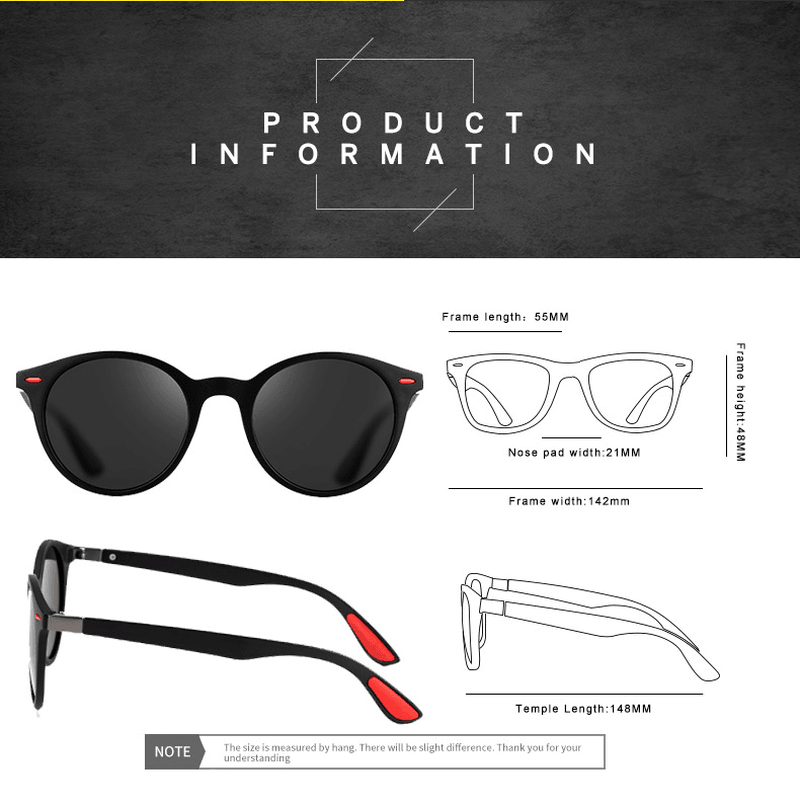 Polarized Sunglasses for Men and Women round Frame Sunglasses - MRSLM