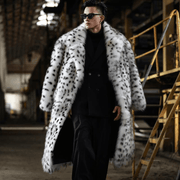 men's long faux fur coat, view 4 - MRSLM