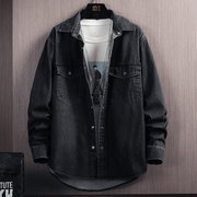 Men's loose long sleeve denim shirt, view 5 - MRSLM