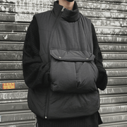 Retro Big Pocket Diagonal Zipper Cotton Vest - MRSLM