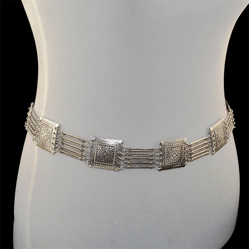 Vintage rectangular alloy waist chain, view 2 - MRSLM