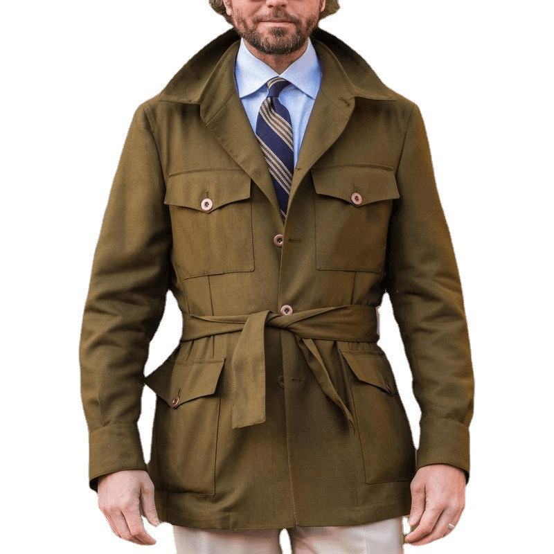 Men's long slim autumn coat, view 4 - MRSLM