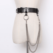 black chain belt with ring, view 3 - MRSLM