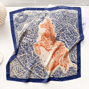 women's printed square scarf, view 10 - MRSLM