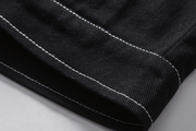 black and white stitched denim-style jacket, view 5 - MRSLM