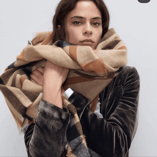 striped camel dual-use scarf - MRSLM