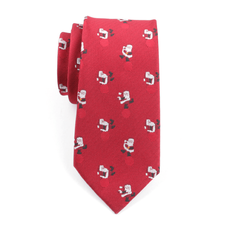 Men'S Christmas Print Polyester Silk Tie - MRSLM