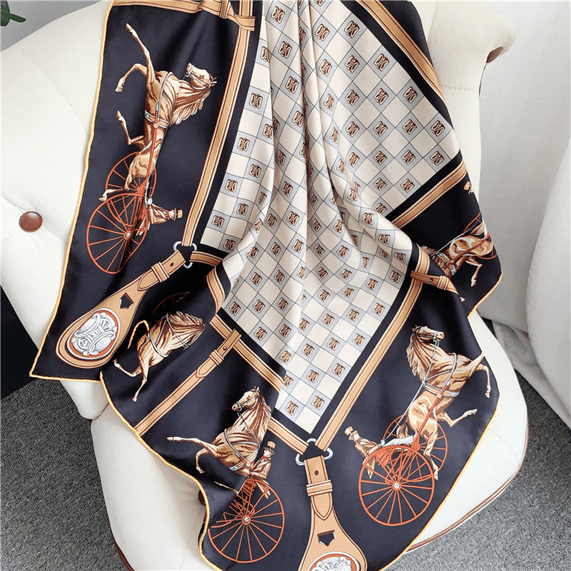 women's mulberry silk twill square scarf, view 8 - MRSLM