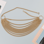 multi-level gold metal waist chain belt, view 4 - MRSLM