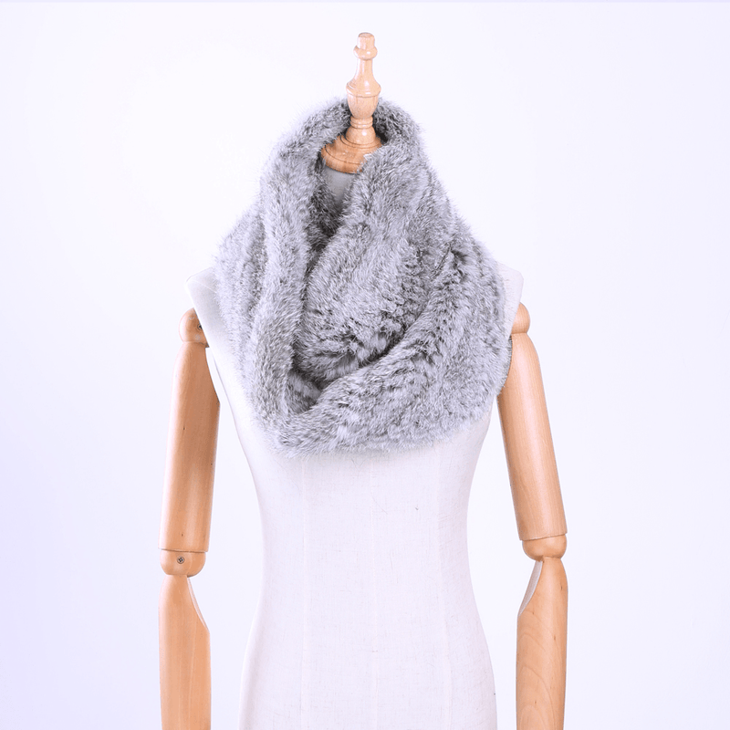 men's long double-sided rabbit fur scarf, view 6 - MRSLM