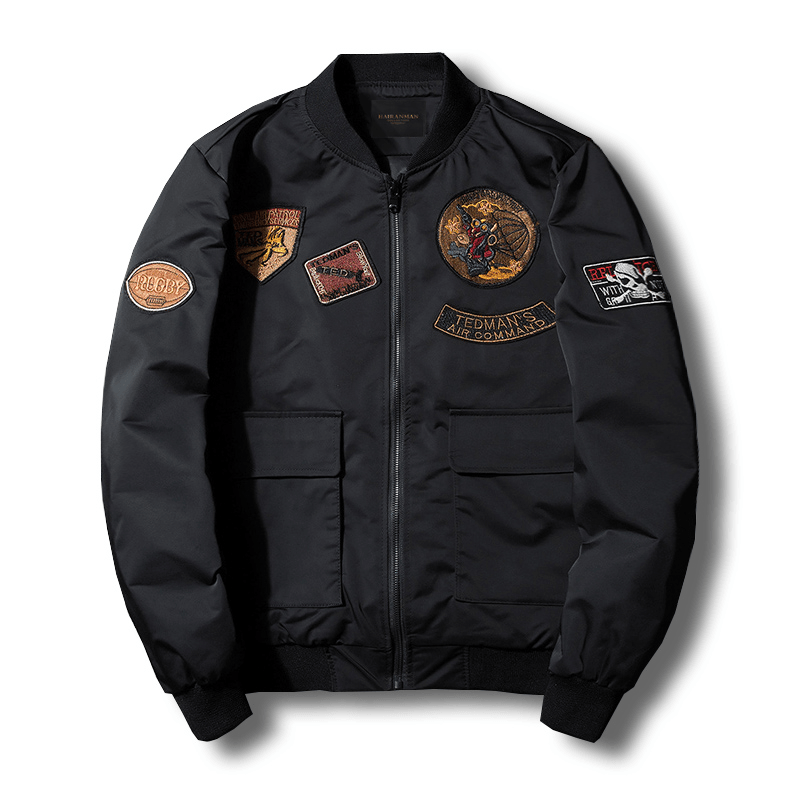 men's baseball collar zip jacket, view 3 - MRSLM
