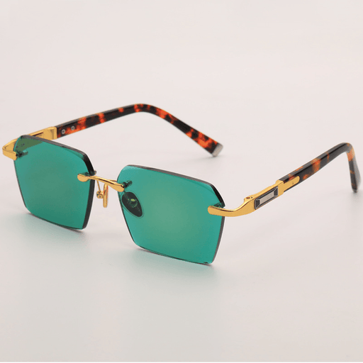 rimless crystal stone lens sunglasses - MRSLM